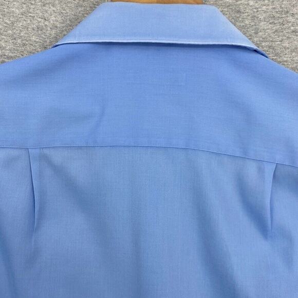 Geoffrey Beene Shirt Mens Medium 15.5 Blue Button Up Long Sleeve Wrinkle Free - Picture 4 of 12